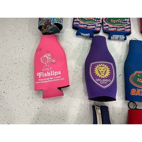 Lot of 13 Miscellaneous Print  Zip - Up Bottle Koozie - Picture 5 of 6
